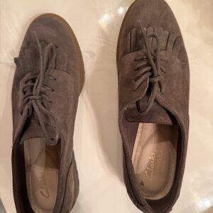 Clark Griffin Mabel Khaki Suede Shoes - Never Worn